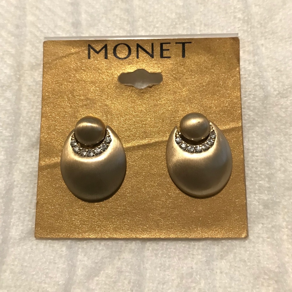 MONET Gold Panel Earrings